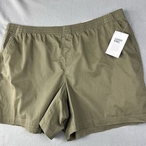 Lands End Chino Shorts Womens 26W Forest Moss‎ Green Mid Rise Premium Pull On